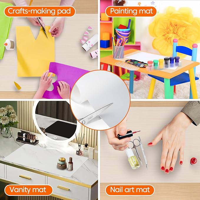 Large Silicone Mats for Kitchen Counter,16" x 72" Heat Resistant Silicone Mat,Food Grade Silicone Pastry Mat,New Skin-Friendly Material Silicone Countertop Protector Mat,Freely Cuttable,Translucent