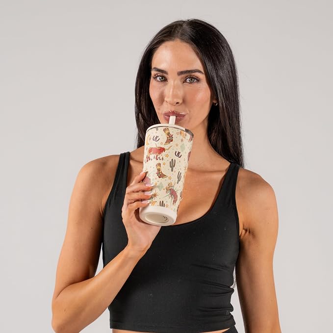 HydroJug Everyday Tumbler 20 oz, Ceramic-Lined Straw Cup, Rodeo