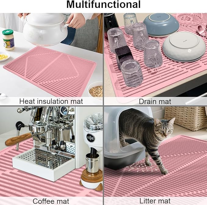 KindGa Stove Cover - Stove Top Covers for Electric Stove - More Thick - 28 x 20 Inch Stove Guard Stove Top Protector, Silicone Stovetop Cover Cooktop Mat for Kitchen Glass Stove Top -Pink