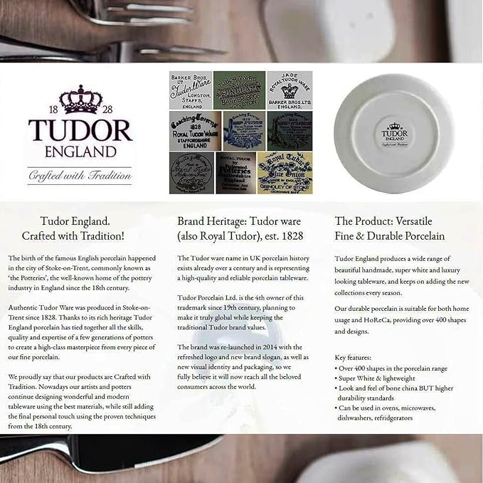 TUDOR Royal Collection 12-Piece Round Porcelain Dinnerware Set, Service for 4 with Dinner Plates, Bowls, and Salad Plates, Aster Pink Red Floral Design, High Gloss Finish, Durable & Premium Quality