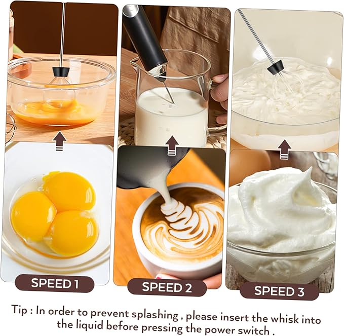 GLEAVI Rechargeable Handheld Electric Milk Frother Speed Portable Foam Maker and Egg Whisk for Coffee Matcha Latte and Drinks with Stable Stand and USB Charging