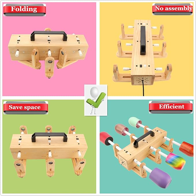 6X Multi Cup Turner for Crafts Tumbler,Epoxy Glitter 4 6 arms Tumbler Full Kits,DIY Cuptisserie Turner,Cup Spinner Machine Kit for Crafts Epoxy Tumbler