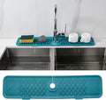 24inch Kitchen Sink Splash Guard Green Draining Mat Dish Drying Mats Sponge Holder and Bathroom Countertop Protect Kitchen Sink Splatter Screen Faucet Splash Guard Faucet Air Drying Mat