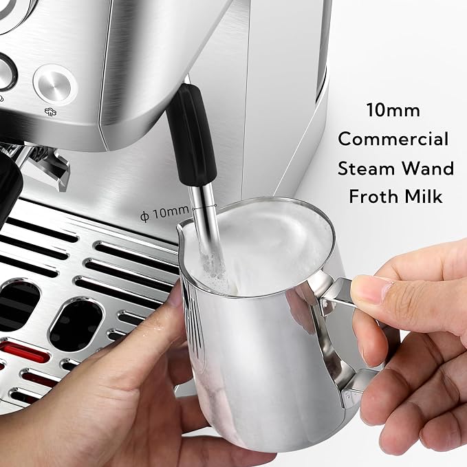MAttinata Espresso Machine 20 Bar, Compact Espresso Maker with Milk Frother | Coffee Maker, Professional Italian Pump, Steam for Cappuccino Latte, Barista Pressure Gauge, Small for Home, Stainless Steel