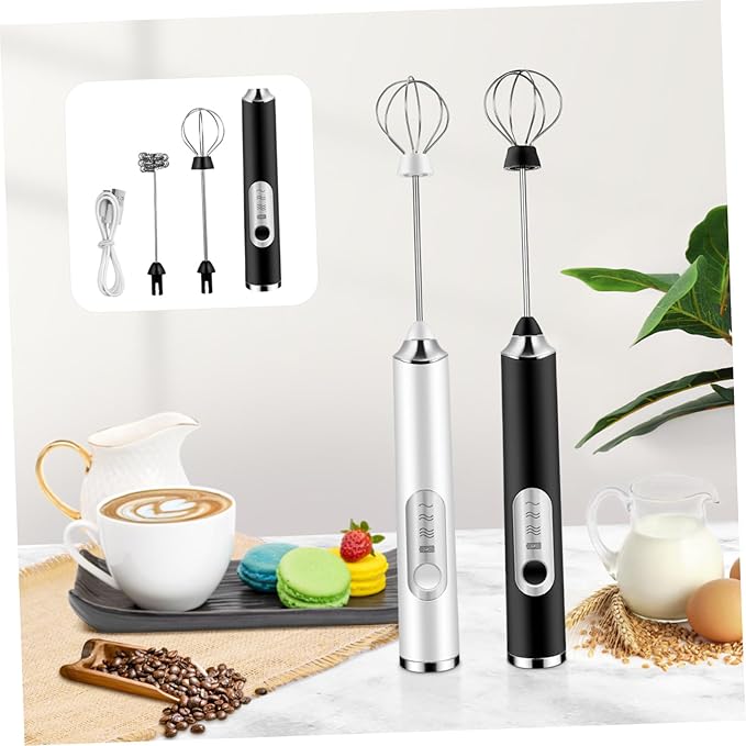 Alipis Milk Frother Electric Cappuccino Maker Handheld Mixer for Matcha Latte Speeds Usb Charging