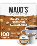 Maud's Sweet Hazelnut Flavored Coffee Pods, 100 ct, Medium Roast Flavored Coffee in Single Serve Pods – 100% Arabica Beans, Compatible with Keurig K Cups Maker