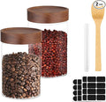 Glass Jars with Airtight Lids, 2 Pack 29oz Glass Mason Jars with Wood Lids, Wooden Screw-on Top Coffee and Sugar Containers for Pantry Storage, Tea, Cereal, Oats, Flour, Cookie, Candy