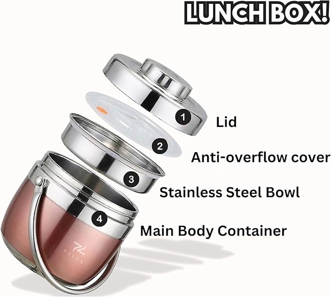 Stainless Steel Lunch Box Light Blue for Adults, Large Capacity 51 oz (1.5 L), Double compartment, keeps food Fresh and Warm, Ideal for Work and Travel, Leak-Proof, Portable.Includes Special Bag