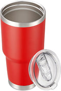 30 oz Tumbler with Lid Stainless Steel Tumblers Vacuum Insulated Cup Reusable Powder Coated Travel Mug Double Wall Leak Proof Portable Cups Keep Cold Drinks for 12 Hours, Wine Red, 1 Pack