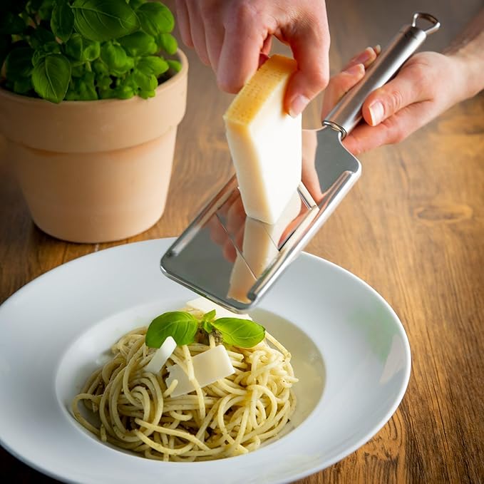 Küchenprofi Vegetable Slicer - 12-Inch Silver 18/10 Stainless Steel - Adjustable Slicer with Ergonomic Triangular Handle