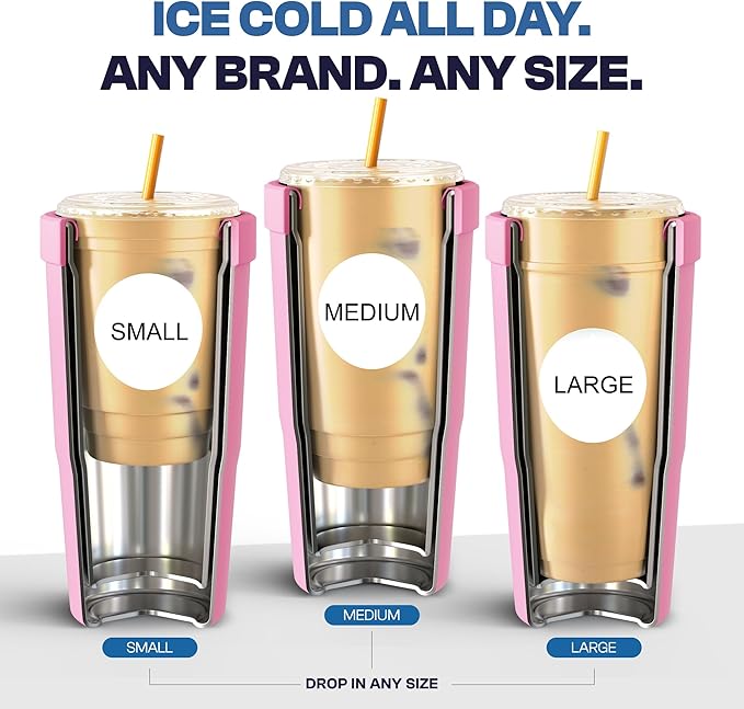Frost Buddy Togo Buddy 30 oz Stainless Steel Vacuum Insulated Tumbler To Go Coffee Cup – Iced Coffee Sleeve, Travel Mug, Thermal Cup for Hot & Cold Drinks, Dunkin Cup (American Honey)