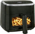 HealSmart 4 Qt Air Fryer with Visible Window, 8-in-1 Digital Airfryer with Interior Light, 1500W, Nonstick Dishwasher-Safe Basket for Fries, Bake, Wings, 60-Min Timer, Black