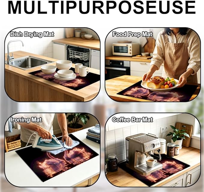 Stove Top Cover for Electric Stove 28.35 x 20.47 Inch Non Slip Stove Mat Glowing Swan Couple Glass Cooktop Protector Kitchen Counter Mat