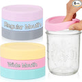 Teenyyou 6 Pcs Mason Jars 3 Wide and 3 Regular Mouth Lids Mason Jar Lids Thickened Leak Proof Lid for 86 mm and 70 mm Wide and Regular Mouth, Reusable Canning Jar Caps (Macaron)