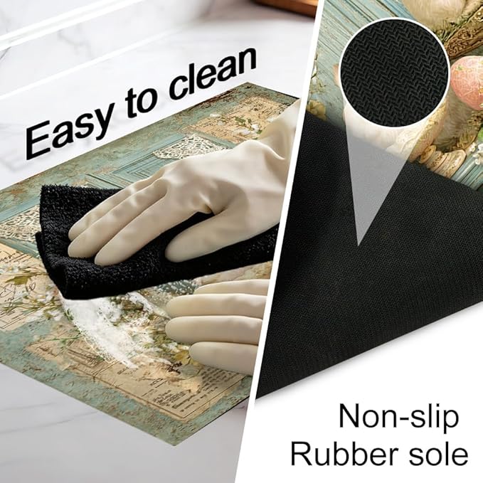 Stove Top Cover for Electric Stove 28.4 x 20.5 Inch Non Slip Stove Mat Oil Proof Bunny Window Glass Cooktop Protector Kitchen Counter Mat