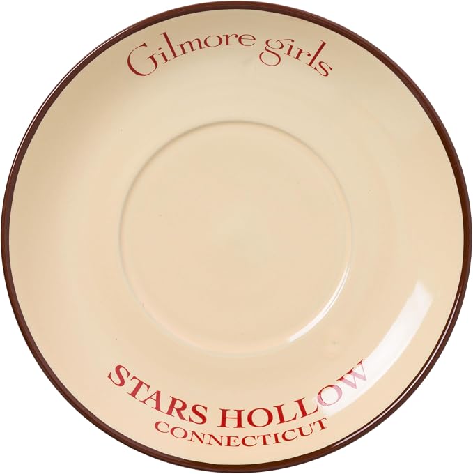 Silver Buffalo Gilmore Girls Stars Hollow Connecticut Luke's Diner Oversized Ceramic Teacup and Saucer Set, 22 Ounces
