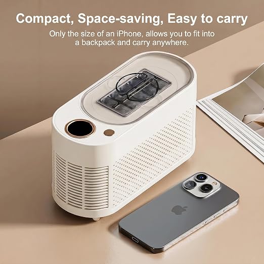 Portable Ice Maker, 12V DC Mini Car Ice Maker, Makes 10 Cubes in 15-20 Mins, with Cigarette Lighter for Trips, Camping(Adapter Needs Separate Buy 5.5x2.1mm F to 5.5x2.5mm M Converter) （White）