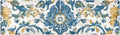 2 in 1 Table Runner Trivet for Hot Pots and Pans Heat Resistant Non Slip Waterproof 39 x 12 Inch Decorative Table Protector for Kitchen Countertop Floral Blue and Yellow Tile