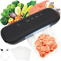 Vacuum Sealer Machine, Food Vacuum Sealer Machine with Build-in Cutter, Compact Design with External Vacuum System with 10 Seal Bags Kit, Dry Moist Fresh Modes (Black)