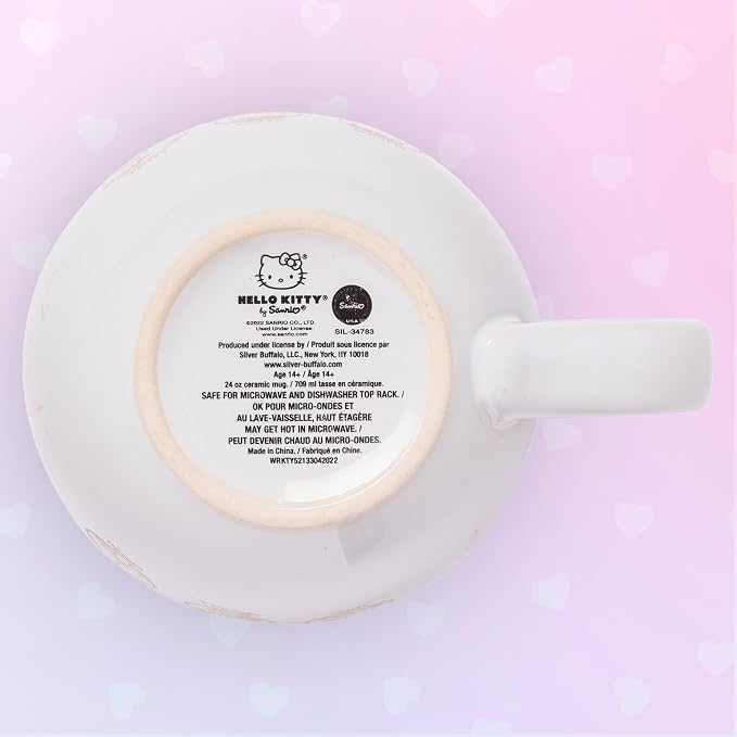 Silver Buffalo Sanrio Hello Kitty Astrology Signs Zodiac Ceramic Soup Mug, 24 Ounces
