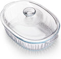 NUTRIUPS 2L Borosilicate Glass Oval Casserole Dish and Lid for Oven