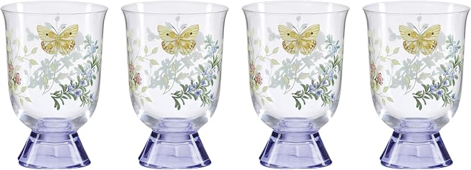 Lenox 897832 Butterfly Meadow Herbs Short Tumblers, Set Of 4