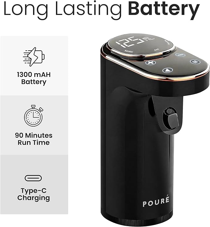 5-in-1 Electric Liquor Dispenser with Wine Aerator - Smart Drink Dispenser Whiskey Pump - Alcohol Output 1-999mL - Mothers Day Gift Essential - LED Touch Screen - Birthday Gift Men Women (V2)