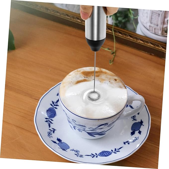 Healifty 1pc Rechargeable Milk Froth Machine Coffee Single À Frothing Mini Mixer Rechargeable Portable Simple Handheld Milk Frother Electric Foamer Egg Formula Mixer Silver