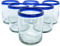 Cobalt Blue Rim 10 oz Tumblers (set of 6), Recycled Glass, Lead-free, Toxin-Free (Tumbler)