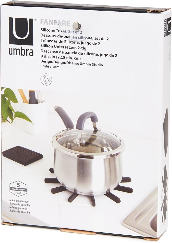 Umbra Fanfare Silicone Trivet (Set of 2), Black