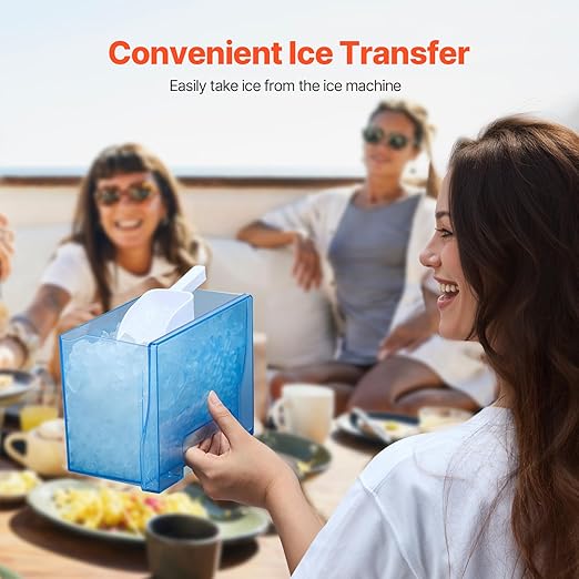 VEVOR Countertop Ice Maker, Self Cleaning Pebble Ice Machine with Ice Scoop & Drip Tray, 33lbs/24H Nugget Ice Maker with Convenient Ice Transfer for Home Kitchen Office