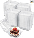 300 Pack Clam Shell Food Containers - Cake Slice Clear Take Out Food Containers - Ideal for Cake Slices, Desserts, and More Practical, Clear Plastic Containers with Lids﻿