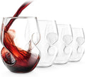Final Touch Conundrum Red Wine Glasses - Set of 4 Stemless Handcrafted Glasses - 16 Ounce - Curves for Comfortable Holding - Dishwasher Safe (GG5009)