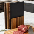 Cutting Boards for Kitchen Counter Decor, Cutting Board Set that Look Like Books, Wooden Book Shaped Chopping Boards Set with Stand, Cheese Bread Meat Vegetable Prep for Book Lovers