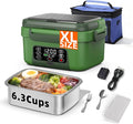 XL 6.3-Cups Cordless Electric Heated Lunch Box for Adults, Rechargeable Battery Powered Smart Self Heating Lunchbox for Men Women, 100W Food Warmer for Trucks Driver Travel Office Worker