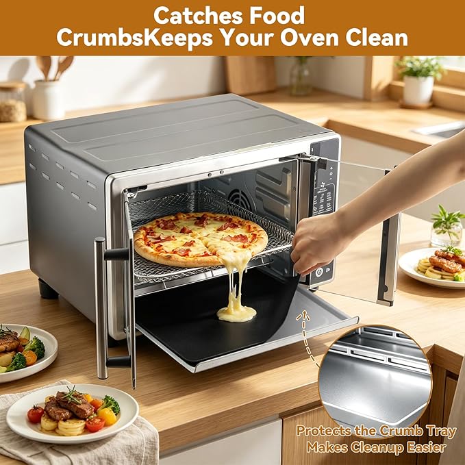 Air Fryer Liners Designed for Gourmia Air Fryer Toaster Oven Combo, 100Pcs Unbleached Parchment Paper Dispoable & 4 Pcs AirFryer Oven Liners Accessories for Gourmia Toaster Oven