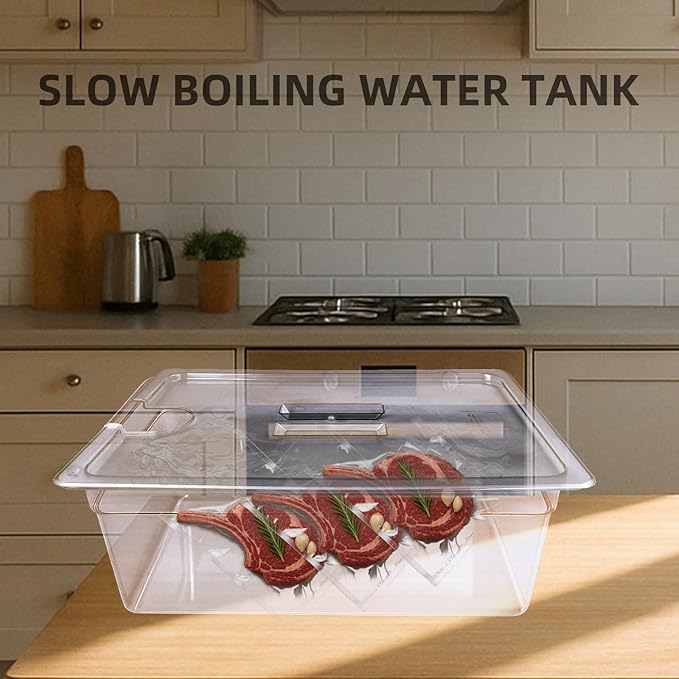 26 QT Sous Vide Container with Lid,Sous Vide Cookers Compatible with Anova, Joule, Nano, Wancle,Perfect for Chicken, Beef,Parties and Professionals (26 qt containers with lids and racks)