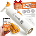 KneadEat Churro Maker - Churreera Kit With Booster-Powered Handle - Piping Bag with Filler Needle And QR Recipe For Filled Churros At Home And Baking Projects With Kids - 3-nozzles