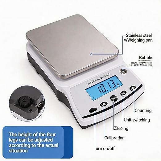 Lab Analytical Balance Scale 5000g x 0.01g High Precision Laboratory Analytical Scale – Lab Jewelry Scientific Use