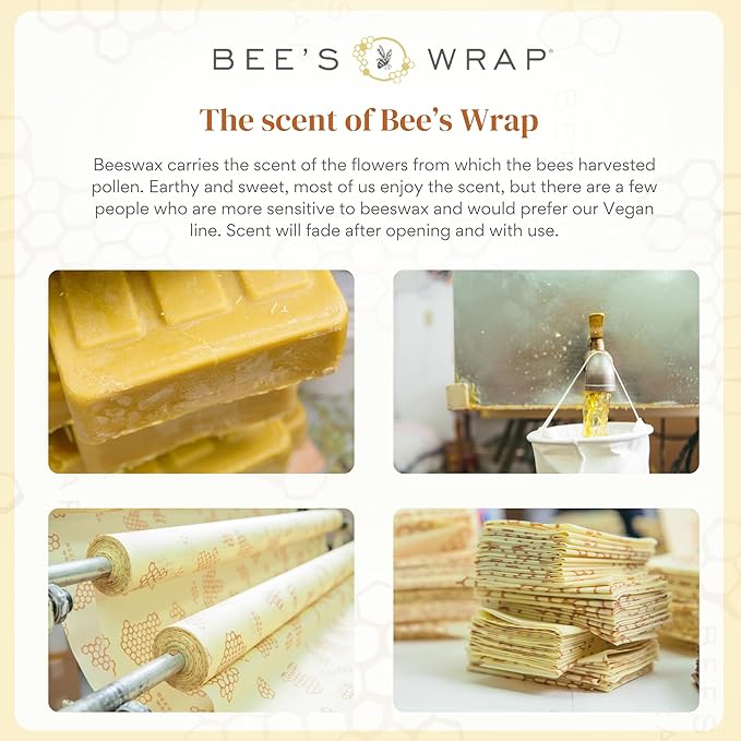 Bee's Wrap Beeswax Wraps for Bread - Beeswax Bread Wrap for Sourdough & Bread Storage - Plastic Free Made in USA Reusable Natural Food Wrap - Meadow Magic