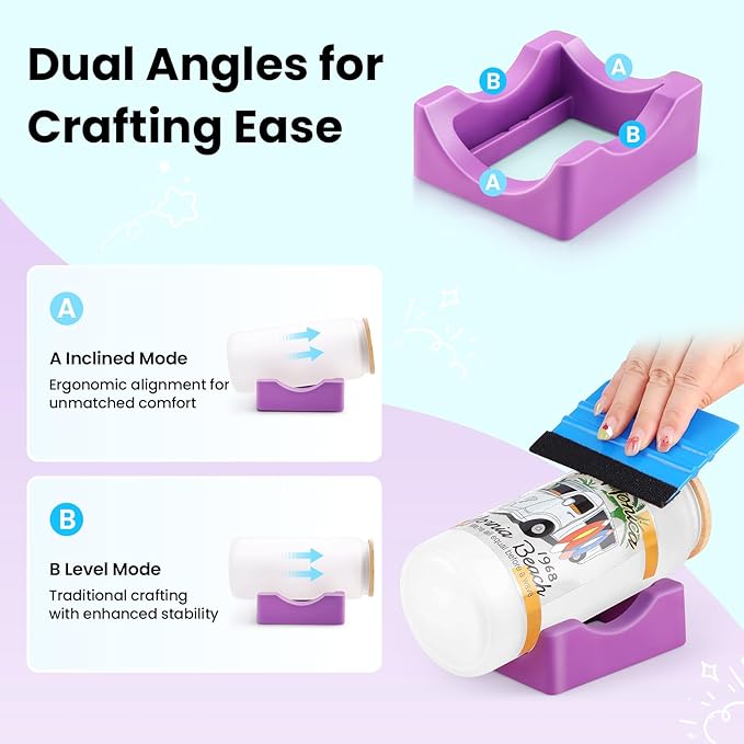 AKEYDIY Professional Tumbler Sublimation Crafting Bundle: Auto Press Machine + 6-Pack 12OZ Glass Tumblers + Silicone Cup Cradle Kit