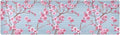 2-in-1 Table Runner Trivet for Hot Dishes Heat Resistant Hot Plate Mat Pad 39x12 Inch Waterproof Table Protector Trivets for Countertop Non Slip Decorative Blue Stripes Cherry Blossom