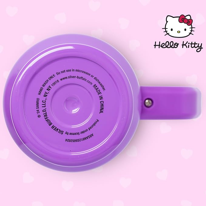 Silver Buffalo Sanrio Hello Kitty and Friends Featuring My Melody, Cinnamoroll, Kuromi, Chococat, Badtz-Maru, Keroppi, and Pompompurin Double Walled Stainless Steel Tumbler with Handle, 40 Ounces