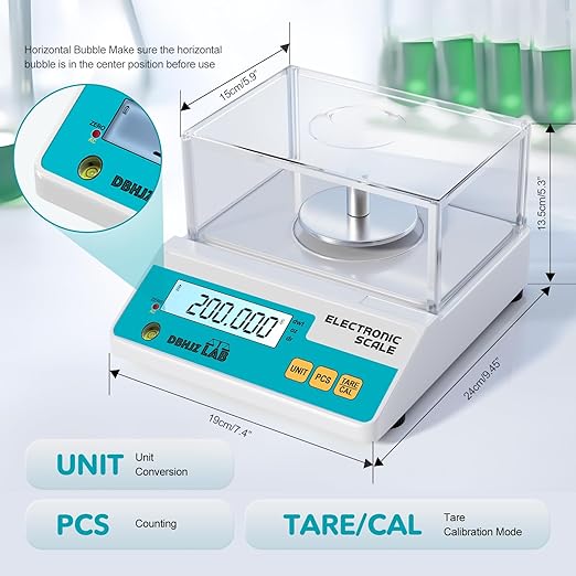 Lab Scale 500g, 0.001g High Precision Electronic Analytical Balance g/lb/oz/dw/ct/dr Laboratory Scientific Scale with Calibration Weight Dual Power Supply Jewelry Scale
