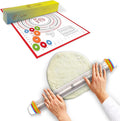 Zlion Rolling Pin with Thickness Rings – Stainless Steel and Corrosion-Resistant Adjustable rolling pin w/Silicone Pastry Mat for Baking Pizza, Dough, Pastry, Fondant, Pasta