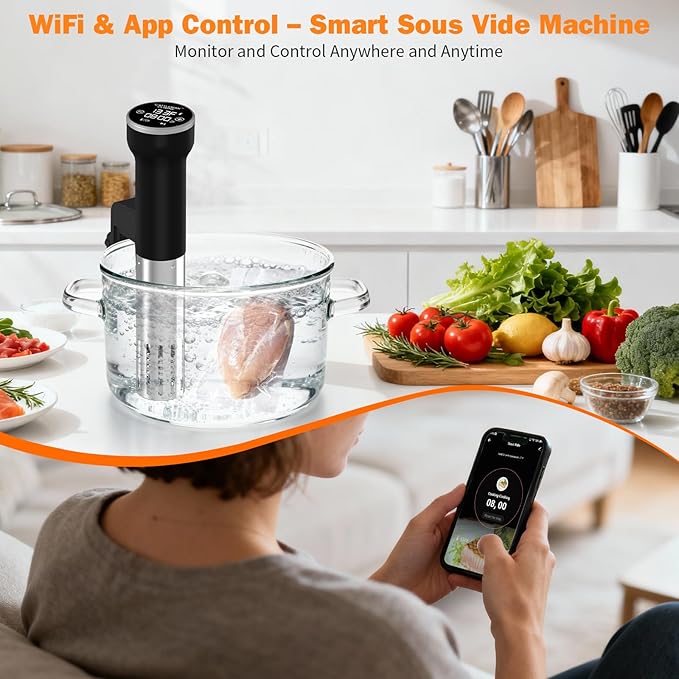 Sous Vide Machines Wi-Fi & Immersion Deep Fryer with Basket