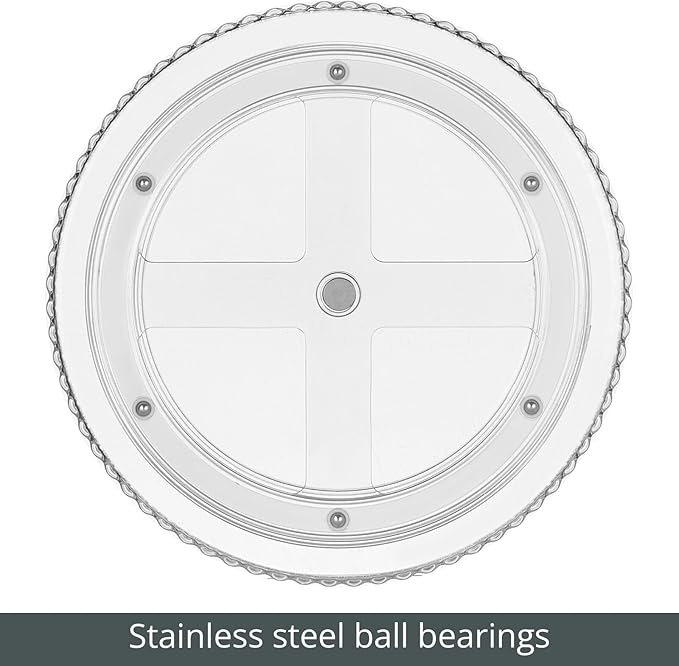 mDesign Fluted Lazy Susan Turntable Plastic Spinner for Kitchen and Bathroom Cabinet, Cupboard, or Countertop Organizing - Rotating Organizer for Condiments, Jewelry, Accessories - 9" Round - Clear