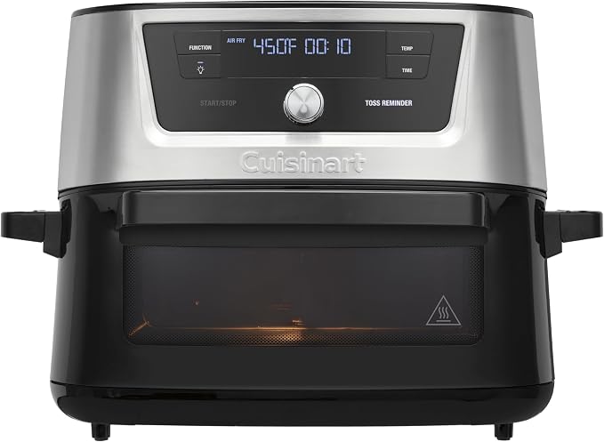 Cuisinart Air Fryer, 9-Quart Basket Stainless Steel Fryer Oven with 6 Presets to Roast, Bake, Broil, Air Fry, Dehydrate and Keep Warm, Dishwasher-Safe Parts, Quick & Easy Meals, AIRX-221, Black