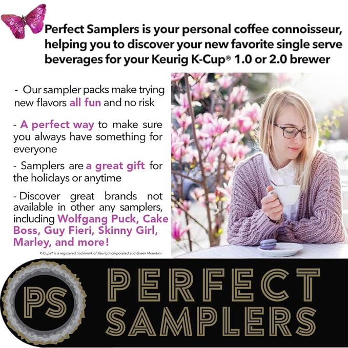 Perfect Samplers Dark Roast Coffee Pods Variety Pack, Dark Roast Coffee Pods for Keurig K Cups Machines, Coffee Sampler 80 Count