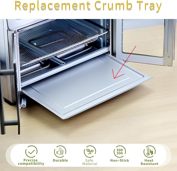 Air Fryer Accessories for Ninja DT201 DT251, 4pcs Black Liners and 1pack Replacement Crumb tray Pan for Ninja DT201